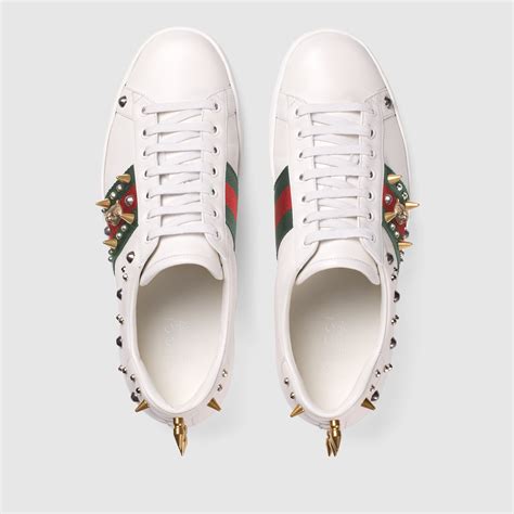 gucci studded sneakers black|Gucci ace style sneakers.